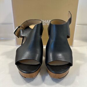 Michael Kors Josephine black leather wedge sandal